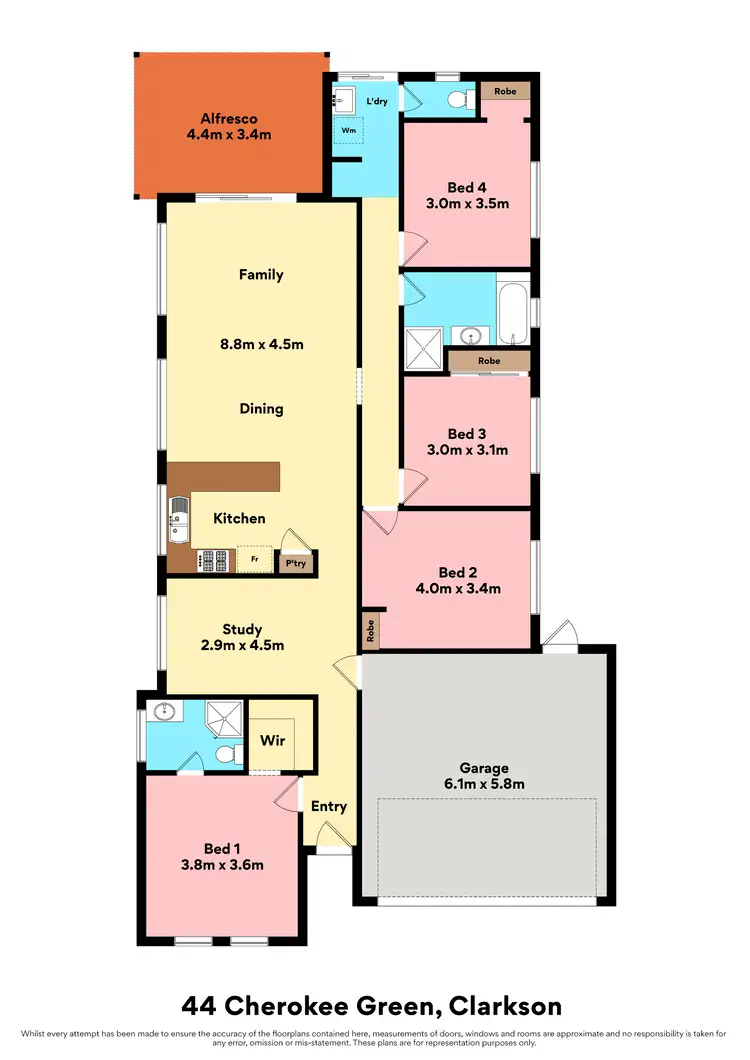 Floorplan of Homely house listing, 44 Cherokee Green, Clarkson WA 6030