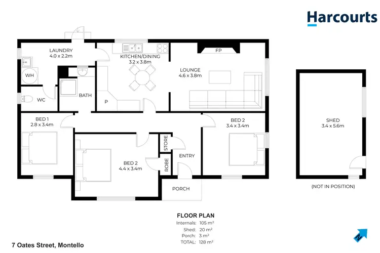 Floorplan of Homely house listing, 7 Oates Street, Montello TAS 7320