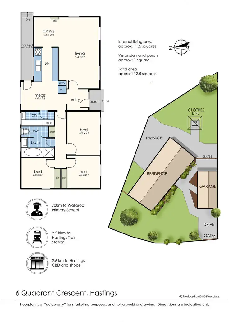 Floorplan of Homely house listing, 6 Quadrant Court, Hastings VIC 3915
