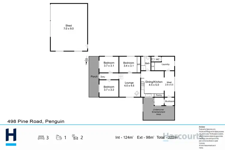 Floorplan of Homely house listing, 498 Pine Road, Penguin TAS 7316