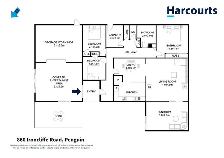 Floorplan of Homely rural property listing, 860 Ironcliffe Road, Penguin TAS 7316