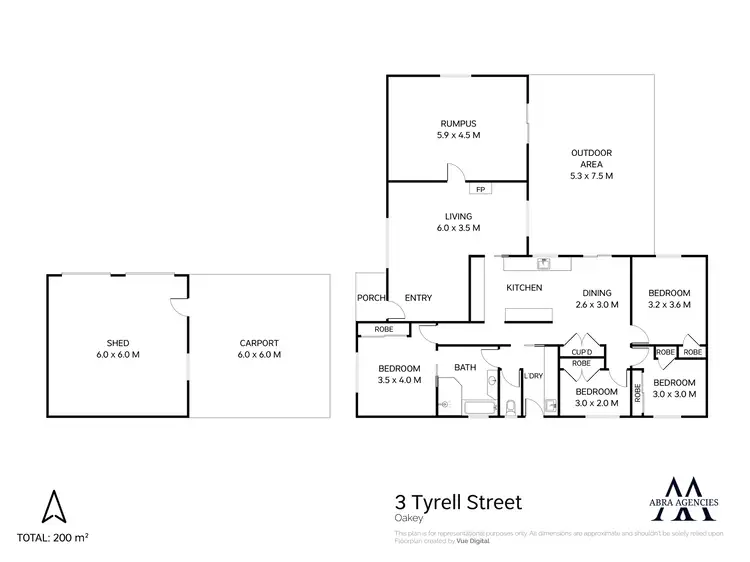 Floorplan of Homely house listing, 3 Tyrrell Street, Oakey QLD 4401