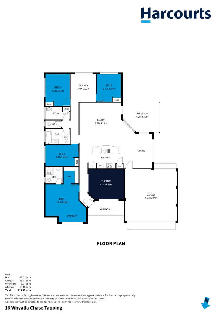 Floorplan of Homely house listing, 16 Whyalla Chase, Tapping WA 6065