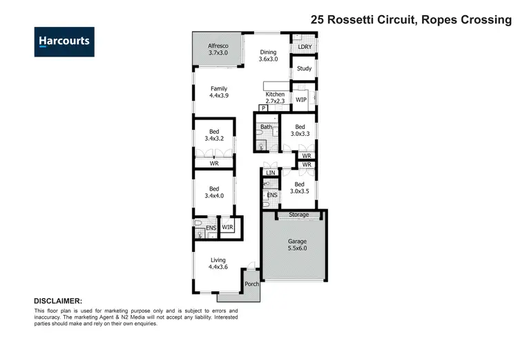 Floorplan of Homely house listing, 25 Rossetti Circuit, Ropes Crossing NSW 2760