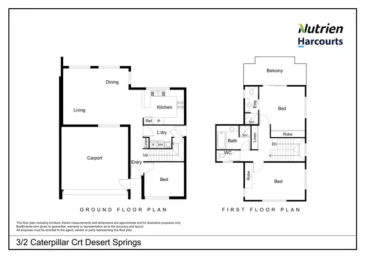 Floorplan of Homely townhouse listing, 3/2 Caterpillar Court, Desert Springs NT 870
