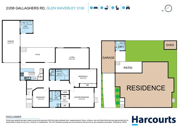 Floorplan of Homely unit listing, 2/206 Gallaghers Road, Glen Waverley VIC 3150