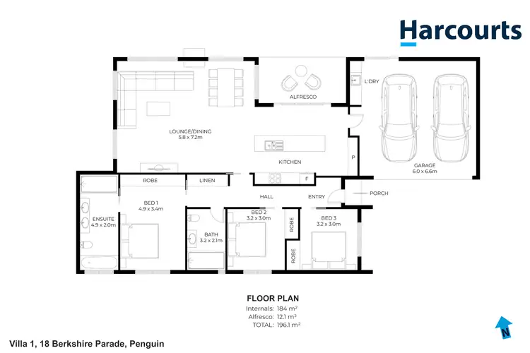 Floorplan of Homely villa listing, 1 & 2/18 Berkshire Parade, Penguin TAS 7316