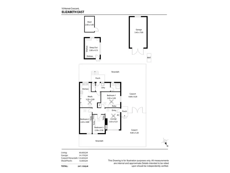 Floorplan of Homely semi-detached listing, 10 Hornet Crescent, Elizabeth East SA 5112
