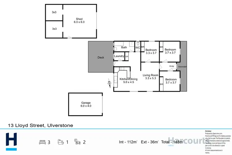 Floorplan of Homely house listing, 13 Lloyd Street, Ulverstone TAS 7315