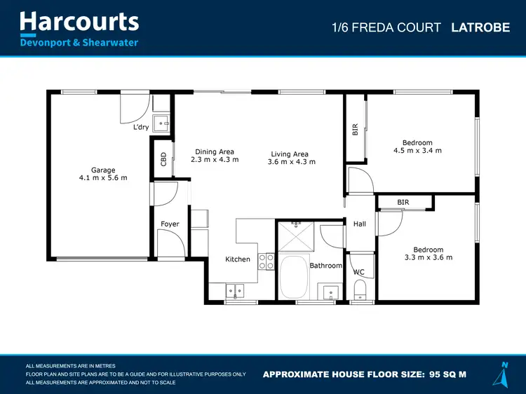 Floorplan of Homely unit listing, 1/6 Freda Court, Latrobe TAS 7307