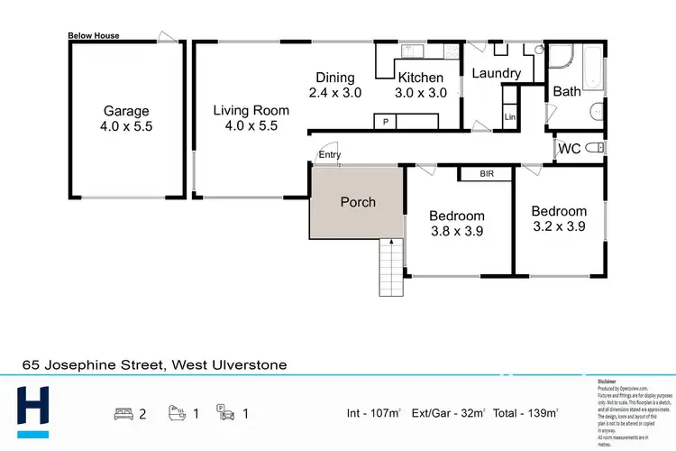 Floorplan of Homely house listing, 65 Josephine Street, West Ulverstone TAS 7315