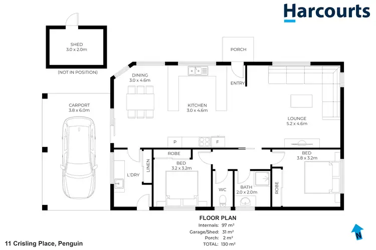 Floorplan of Homely house listing, 11 Crisling Place, Penguin TAS 7316