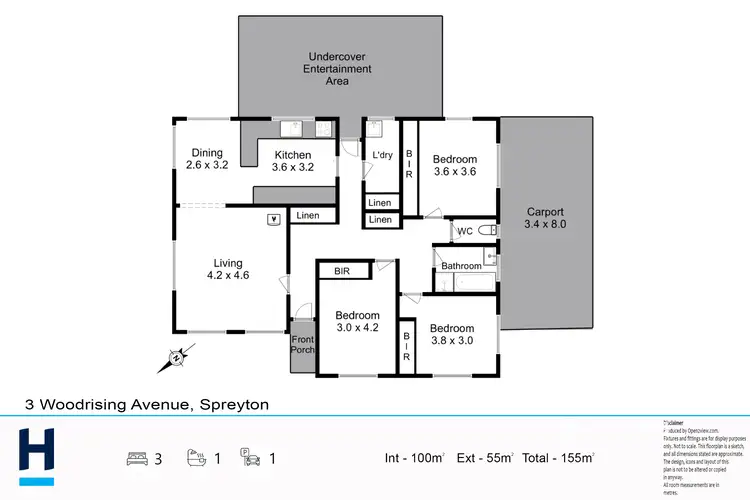 Floorplan of Homely house listing, 3 Woodrising Avenue, Spreyton TAS 7310