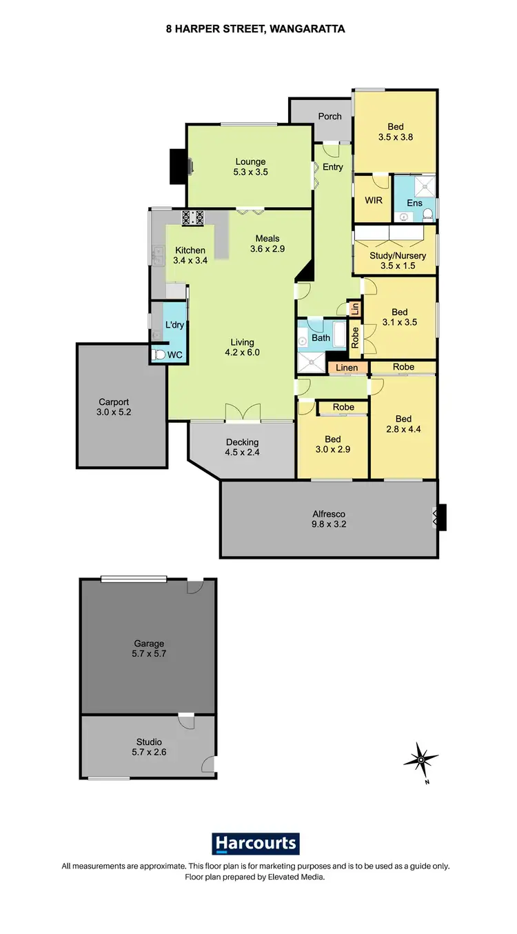 Floorplan of Homely house listing, 8 Harper Street, Wangaratta VIC 3677