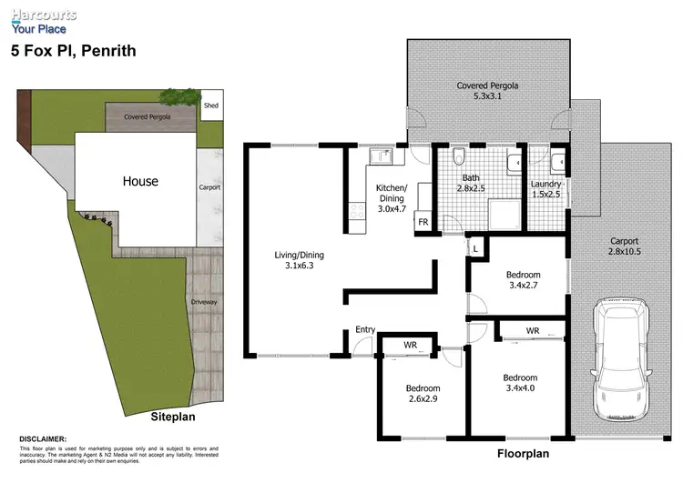 Floorplan of Homely house listing, 5 Fox Place, Penrith NSW 2750