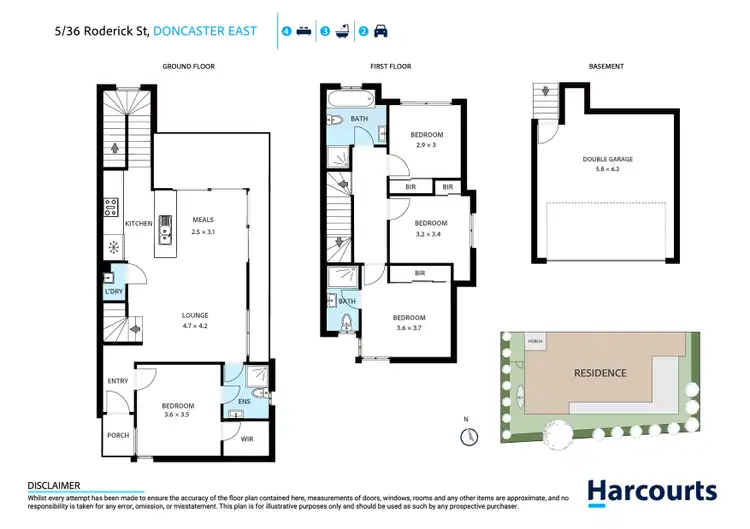 Floorplan of Homely townhouse listing, 5/36 Roderick Street, Doncaster East VIC 3109