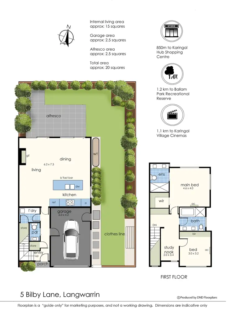 Floorplan of Homely townhouse listing, 5 Bilby Lane, Langwarrin VIC 3910