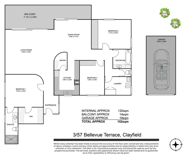 Floorplan of Homely apartment listing, 3/57 Bellevue Terrace, Clayfield QLD 4011