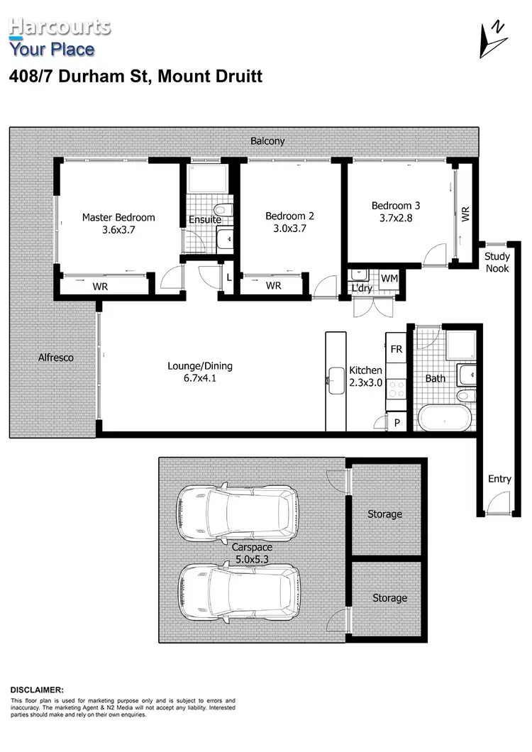 Floorplan of Homely unit listing, 408/7 Durham Street, Mount Druitt NSW 2770
