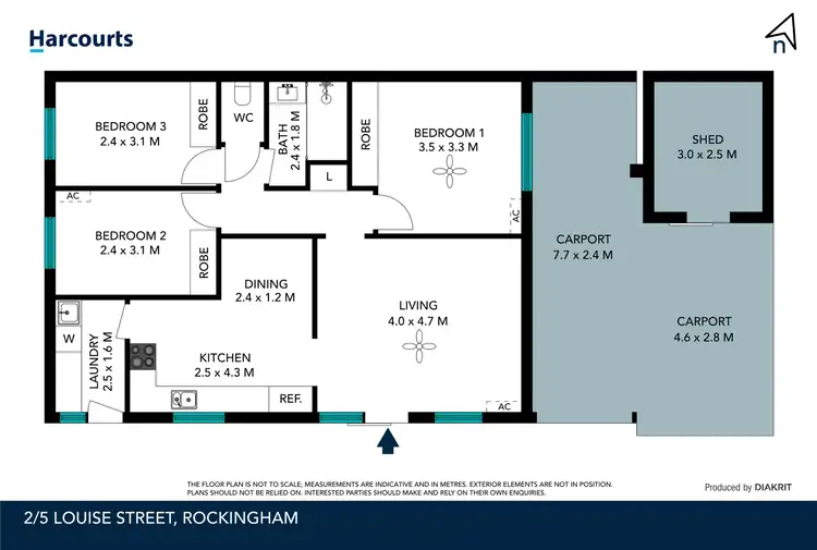 Floorplan of Homely unit listing, 2/5 Louise Street, Rockingham WA 6168
