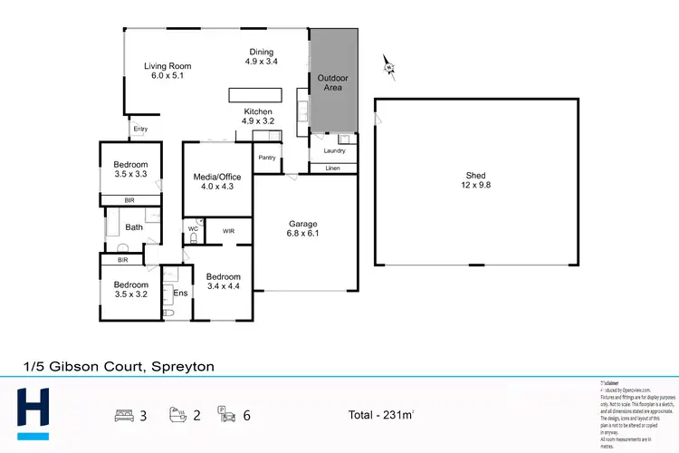 Floorplan of Homely unit listing, 1/5 Gibson Court, Spreyton TAS 7310