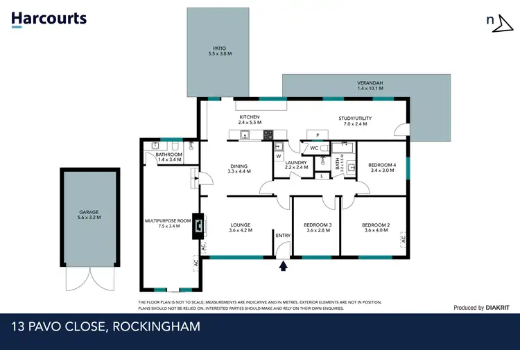 Floorplan of Homely house listing, 13 Pavo Close, Rockingham WA 6168