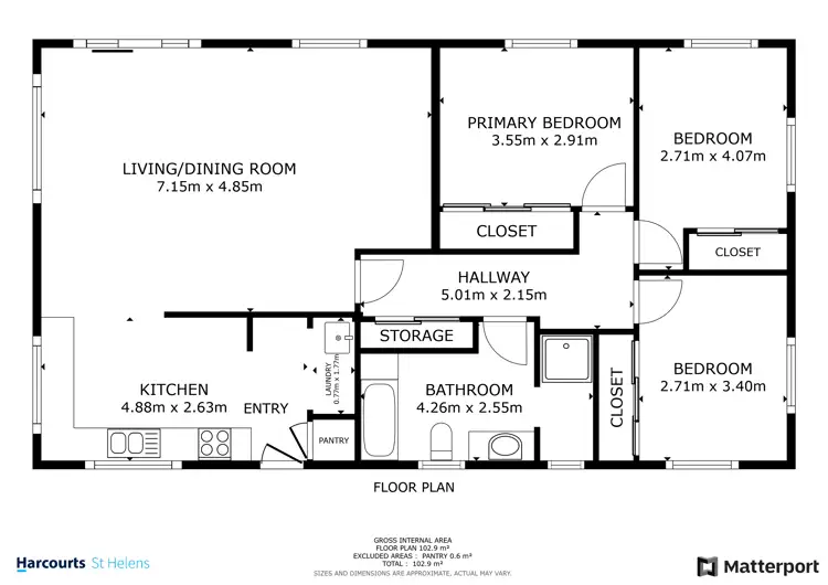Floorplan of Homely house listing, 14 Palm Court, St Helens TAS 7216