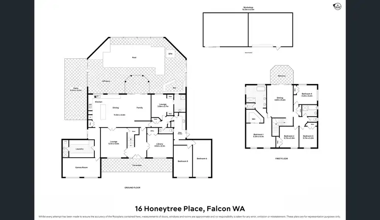 Floorplan of Homely house listing, 16 Honeytree Place, Falcon WA 6210