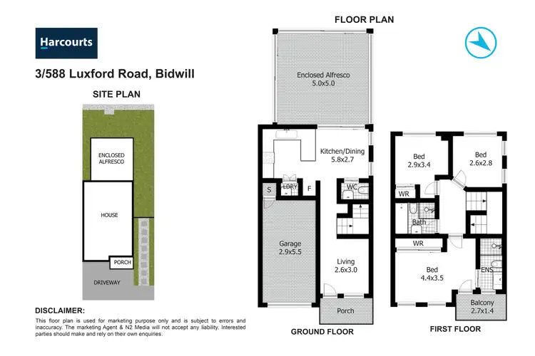 Floorplan of Homely townhouse listing, 3/588 Luxford Road, Bidwill NSW 2770