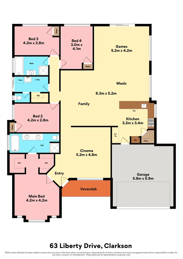 Floorplan of Homely house listing, 63 Liberty Drive, Clarkson WA 6030