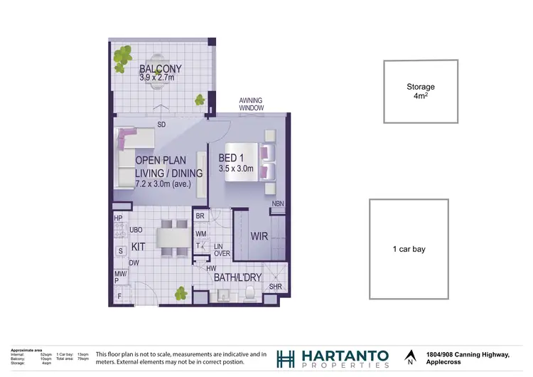 Floorplan of Homely apartment listing, 1804/908 Canning Highway, Applecross WA 6153