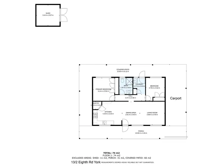 Floorplan of Homely house listing, 13/2 Eighth Road, York WA 6302