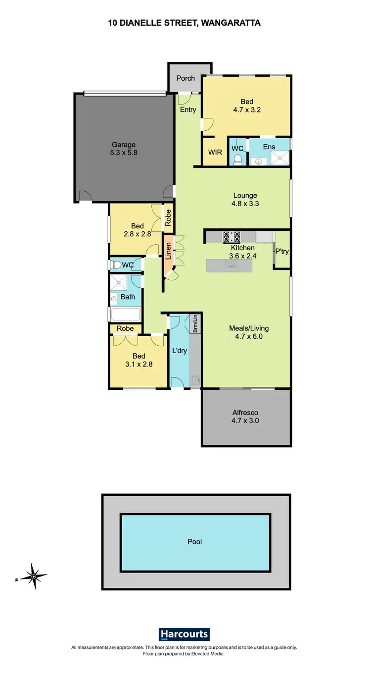 Floorplan of Homely house listing, 10 Dianella Street, Wangaratta VIC 3677