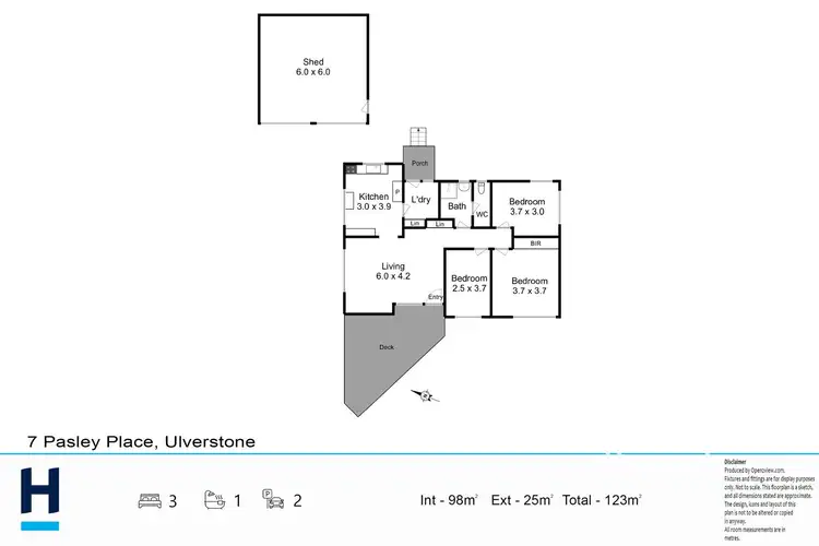 Floorplan of Homely house listing, 7 Pasley Place, Ulverstone TAS 7315