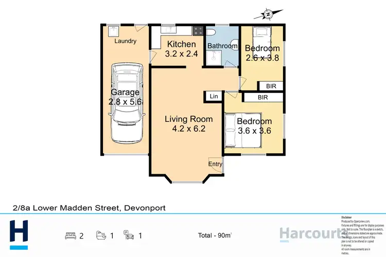 Floorplan of Homely unit listing, 2/8A Lower Madden Street, Devonport TAS 7310