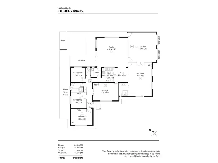 Floorplan of Homely house listing, 1 Jolsen Street, Salisbury Downs SA 5108