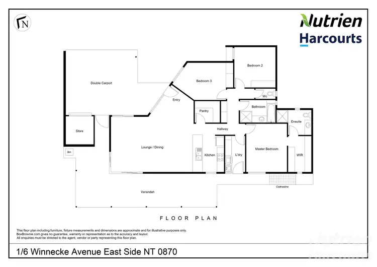 Floorplan of Homely unit listing, 1/6 Winnecke Avenue, East Side NT 870