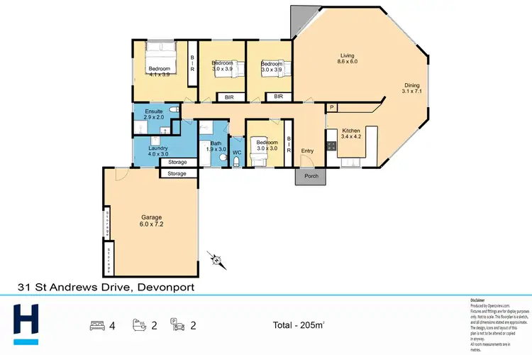 Floorplan of Homely house listing, 31 St Andrews Drive, Devonport TAS 7310