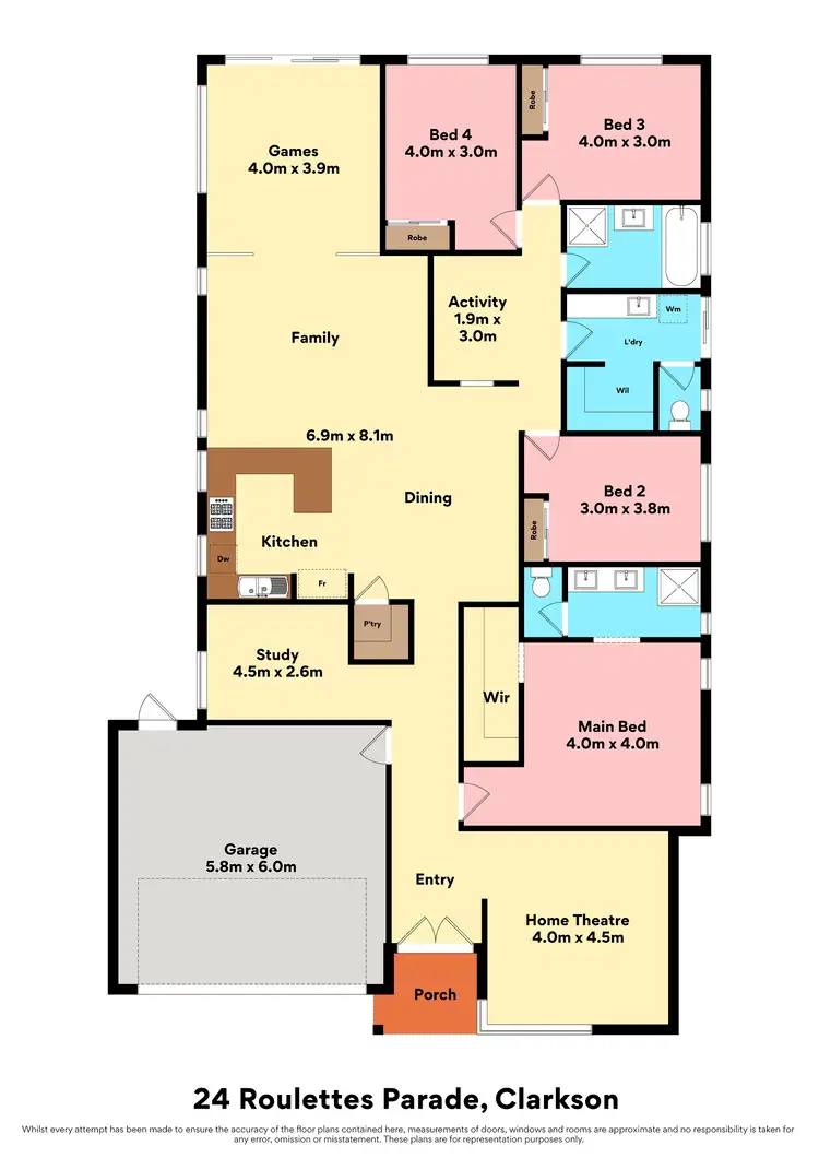 Floorplan of Homely house listing, 24 Roulettes Parade, Clarkson WA 6030