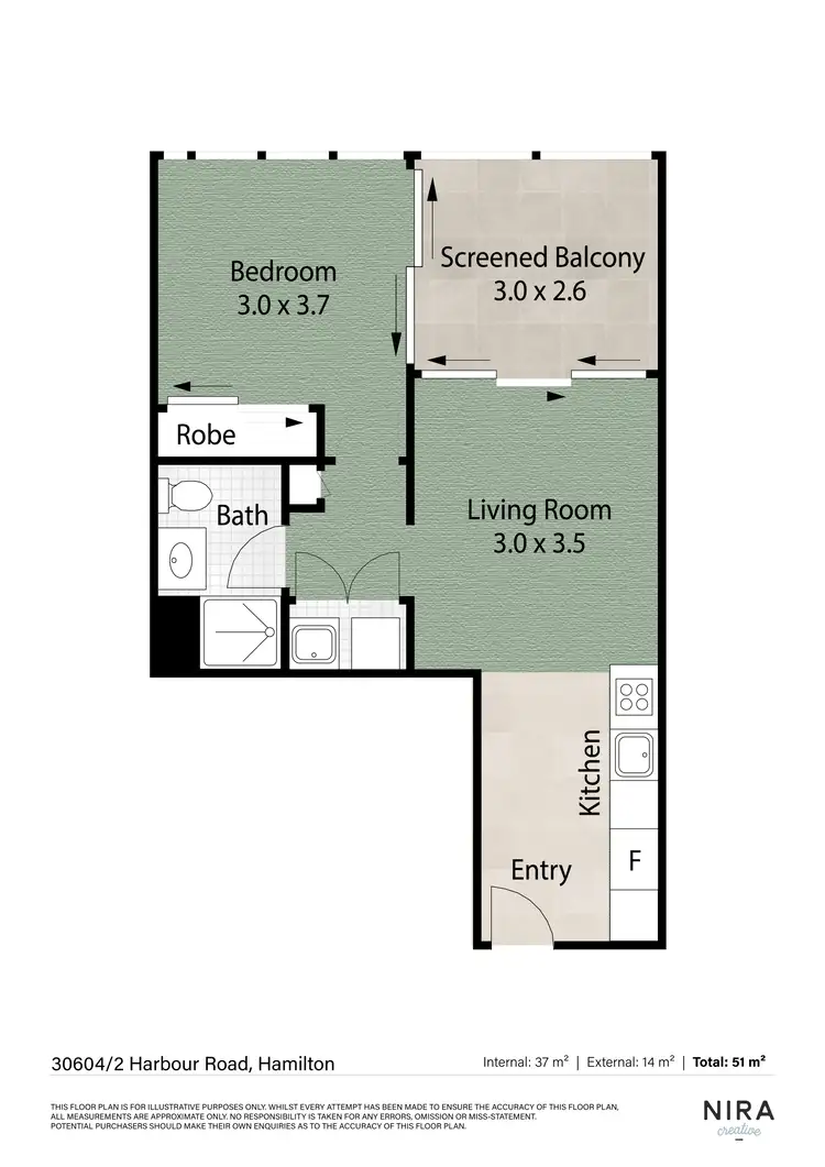 Floorplan of Homely apartment listing, 30604/2 Harbour Road, Hamilton QLD 4007