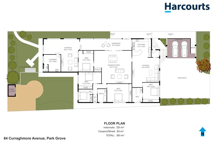 Floorplan of Homely house listing, 64 Curraghmore Avenue, Park Grove TAS 7320
