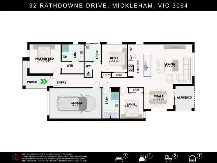 Floorplan of Homely house listing, 32 Rathdowne Drive, Mickleham VIC 3064