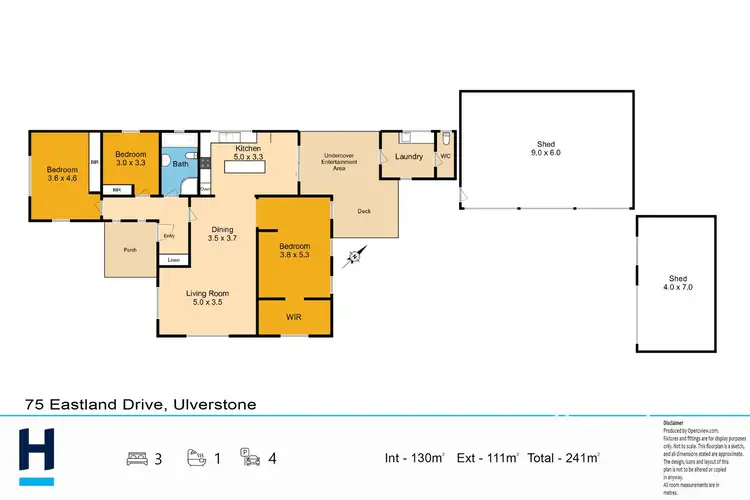 Floorplan of Homely house listing, 75 Eastland Drive, Ulverstone TAS 7315