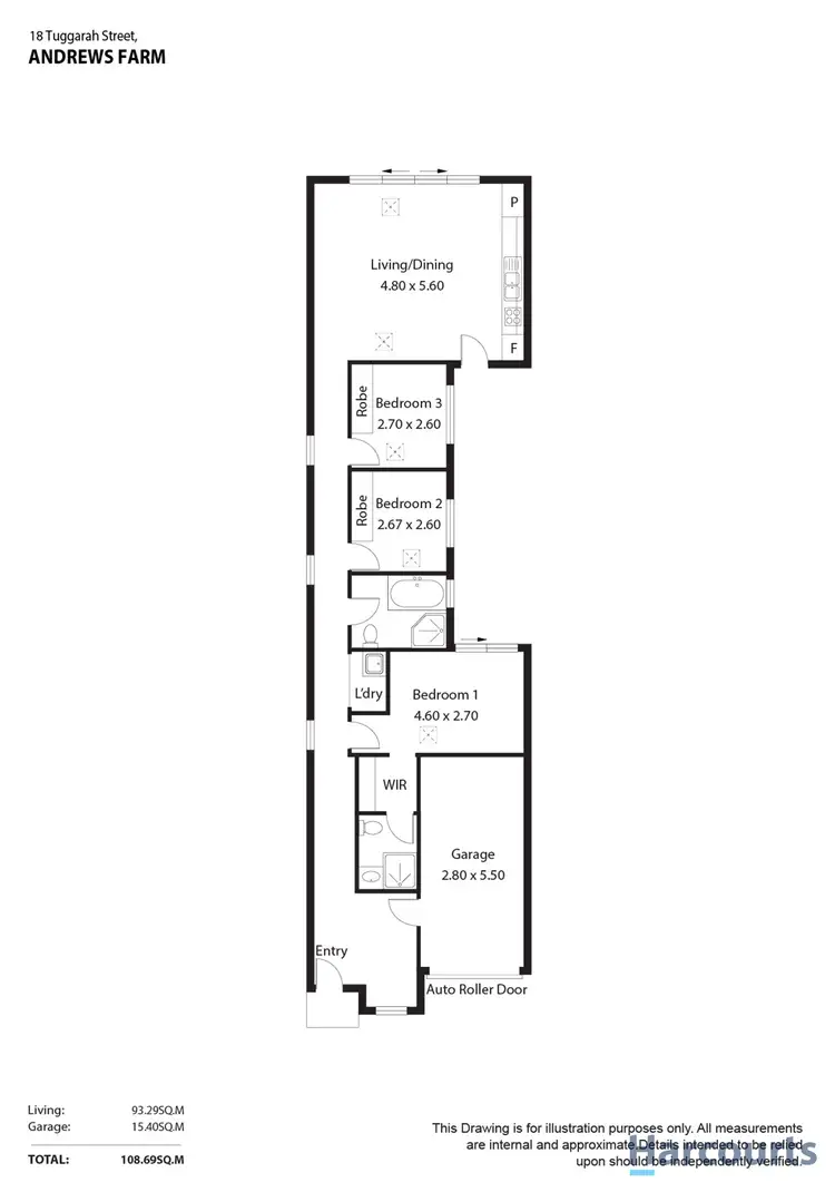 Floorplan of Homely house listing, 18 Tuggarah Street, Andrews Farm SA 5114