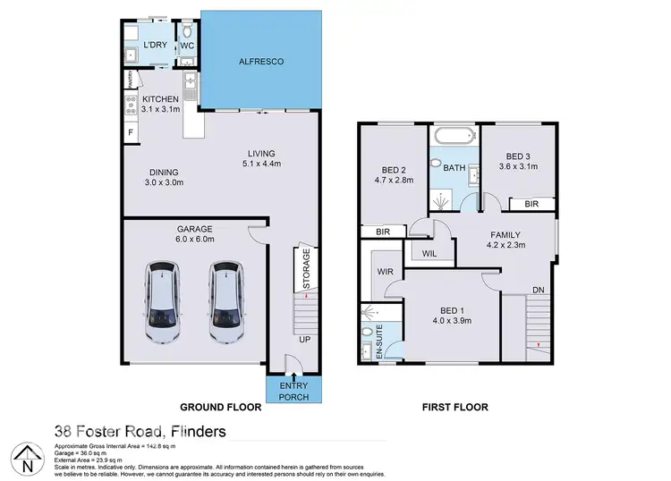 Floorplan of Homely semi-detached listing, 38 Foster Road, Flinders NSW 2529