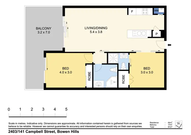 Floorplan of Homely unit listing, 2403/141 Campbell Street, Bowen Hills QLD 4006