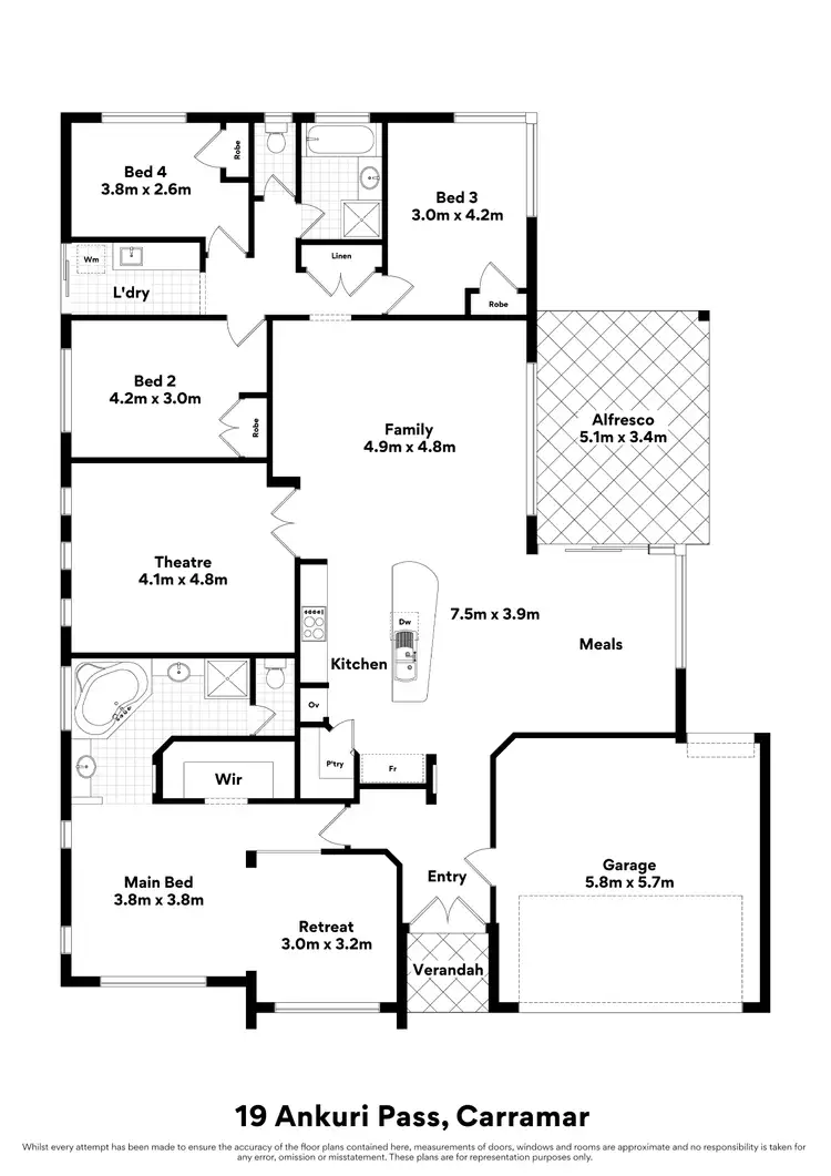 Floorplan of Homely house listing, 19 Ankuri Pass, Carramar WA 6031