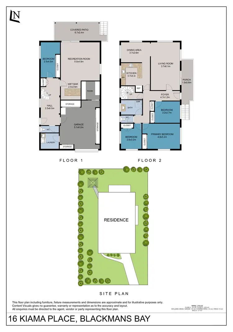 Floorplan of Homely house listing, 16 Kiama Place, Blackmans Bay TAS 7052