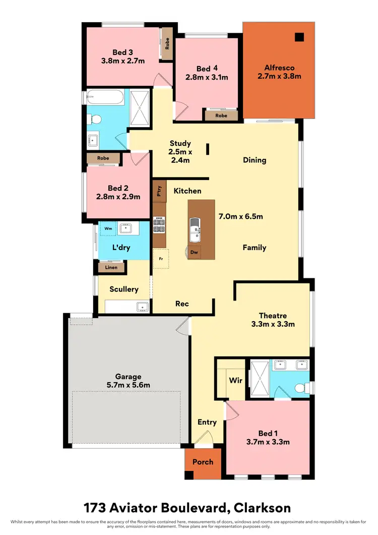 Floorplan of Homely house listing, 173 Aviator Boulevard, Clarkson WA 6030