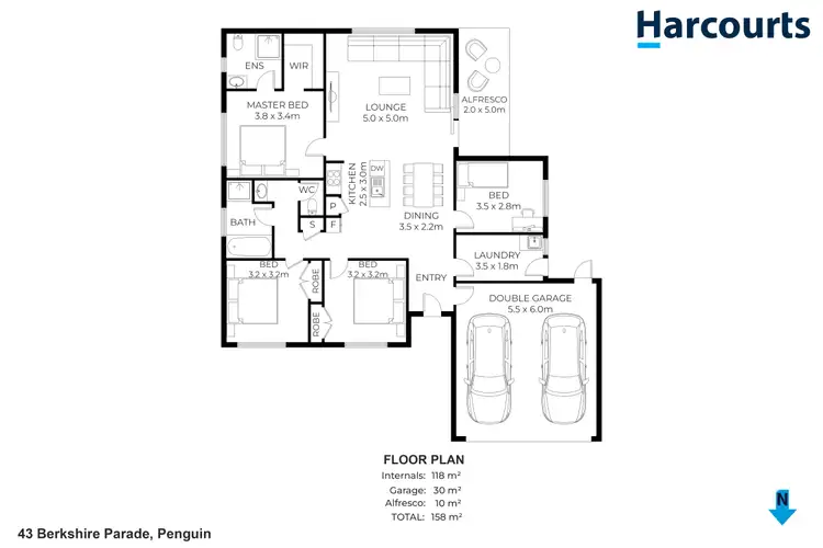 Floorplan of Homely house listing, 43 Berkshire Parade, Penguin TAS 7316